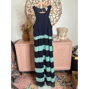 Women's Pink Owl Dress,‎ Size S, Navy & Mint